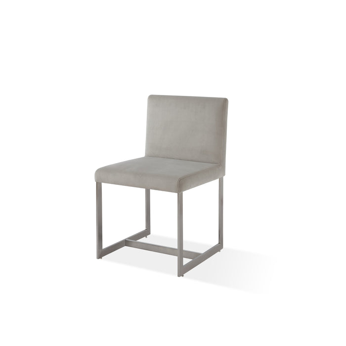 Modus Eliza Upholstered Dining Chair in Dove and Brushed Stainless Steel Image 3