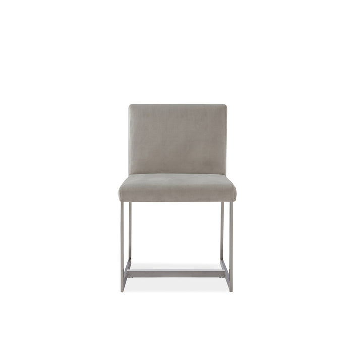 Modus Eliza Upholstered Dining Chair in Dove and Brushed Stainless Steel Image 4