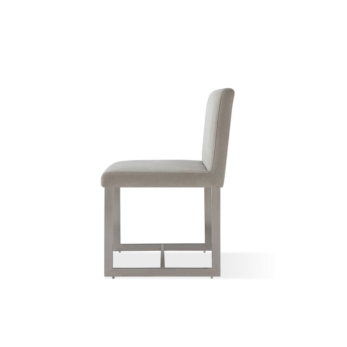 Modus Eliza Upholstered Dining Chair in Dove and Brushed Stainless SteelImage 6