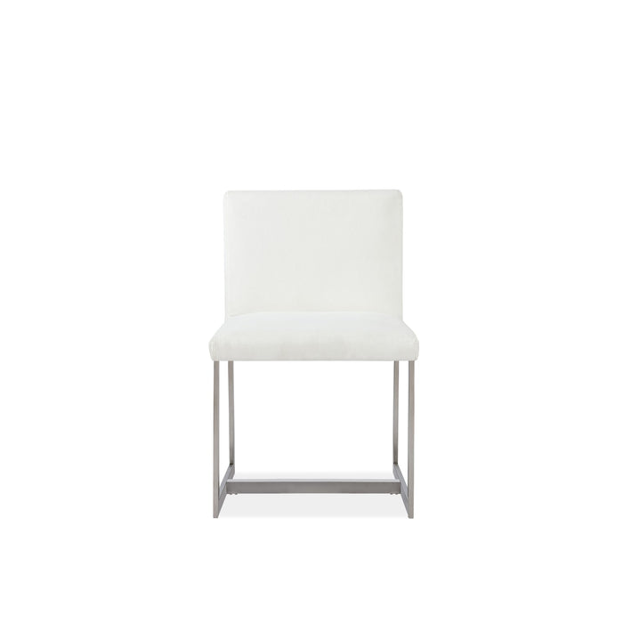 Modus Eliza Upholstered Dining Chair in Pearl and Brushed Stainless Steel Image 3