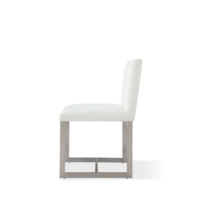 Modus Eliza Upholstered Dining Chair in Pearl and Brushed Stainless SteelImage 4