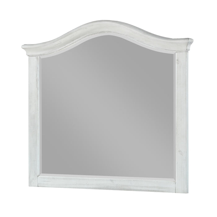 Modus Ella Solid Wood Beveled Glass Mirror in White WashImage 2