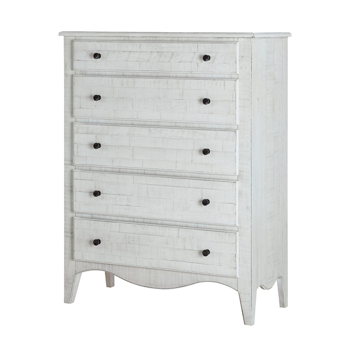 Modus Ella Solid Wood Five Drawer Chest in White WashImage 2