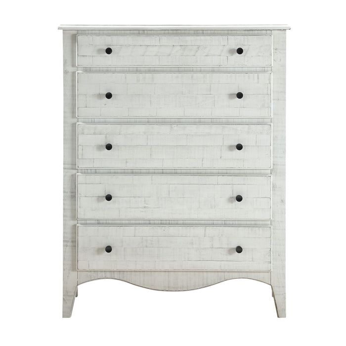 Modus Ella Solid Wood Five Drawer Chest in White WashImage 3