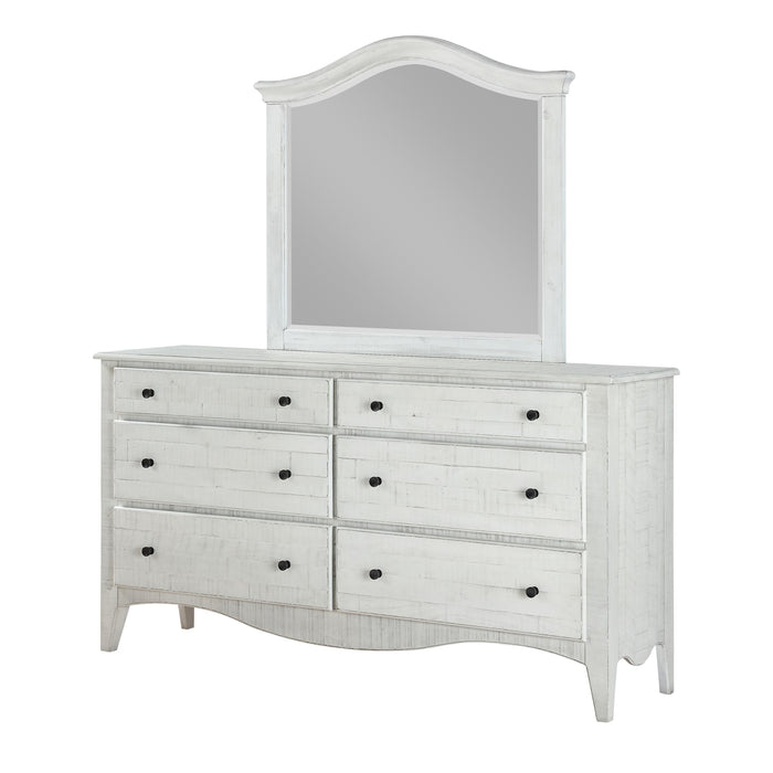 Modus Ella Solid Wood Six Drawer Dresser in White Wash (2024) Image 4