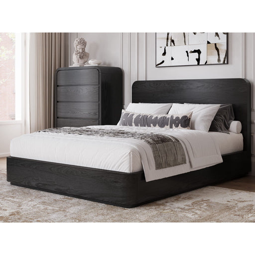 Modus Furniture Elora Ash Wood Platform Bed in Jet  PRKSK  Main Image