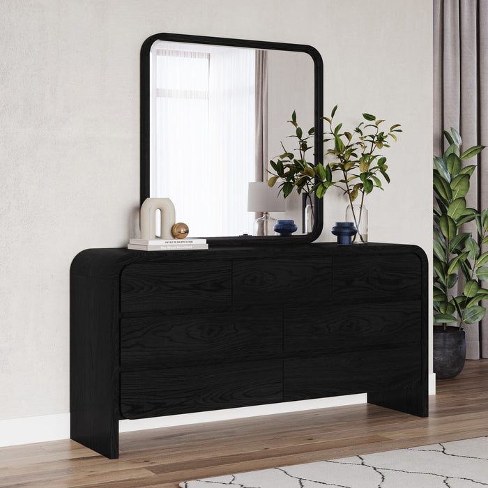 Modus Furniture Elora Beveled Glass Mirror in Jet Black Ash 655450415715 PRKS83 Image 2