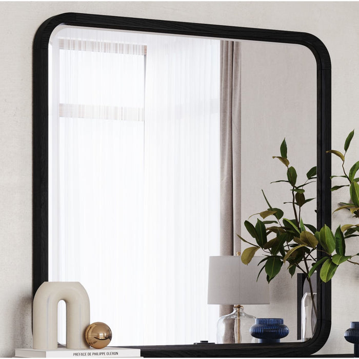 Modus Furniture Elora Beveled Glass Mirror in Jet Black Ash 655450415715 PRKS83 Main Image