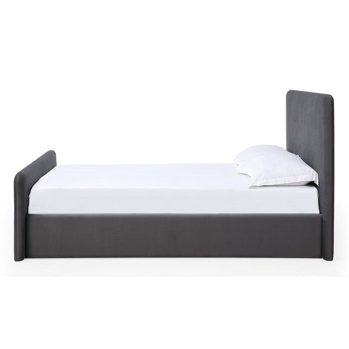 Modus Elora Fully Upholstered Platform Bed in Charcoal Velvet Image 4