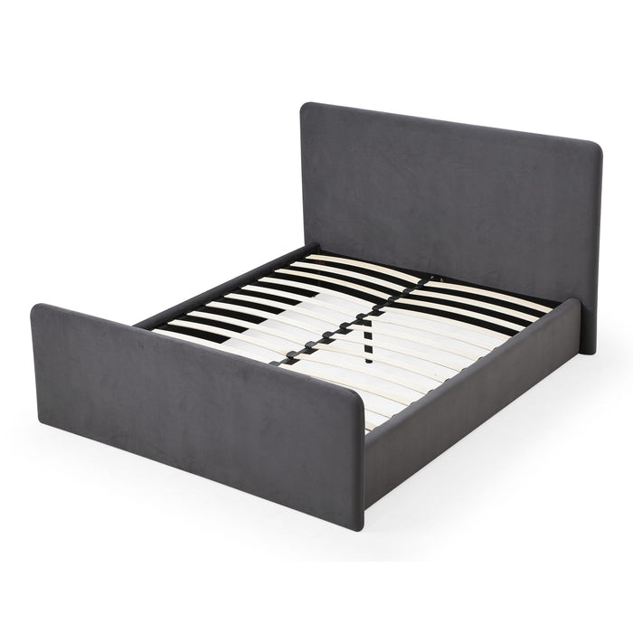 Modus Elora Fully Upholstered Platform Bed in Charcoal Velvet Image 5