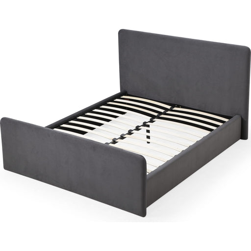 Modus Furniture Elora Fully Upholstered Platform Bed in Charcoal Velvet  PRRZH  Image 5