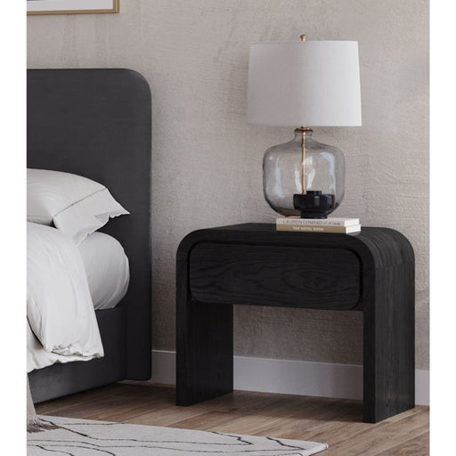 Modus Furniture Elora One Drawer Nightstand in Jet Black Ash 655450415685 PRKS81 Image 1