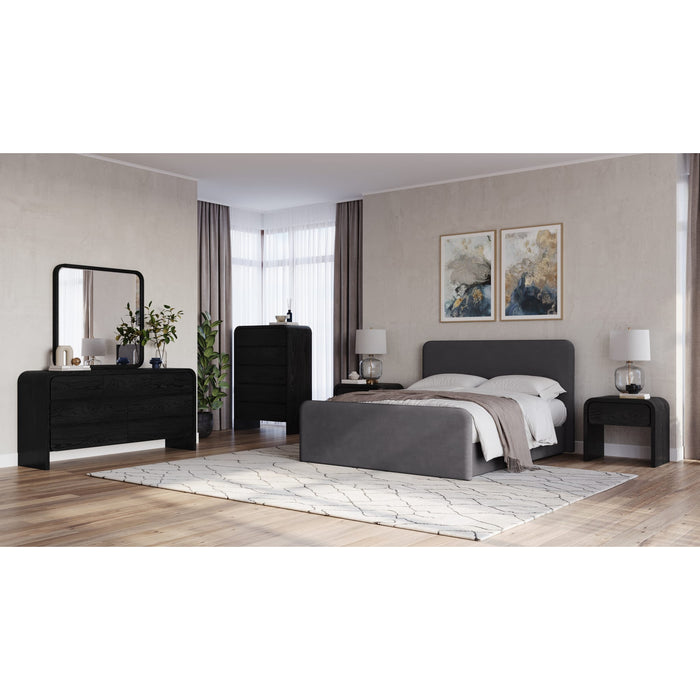Modus Furniture Elora One Drawer Nightstand in Jet Black Ash 655450415685 PRKS81 Image 4
