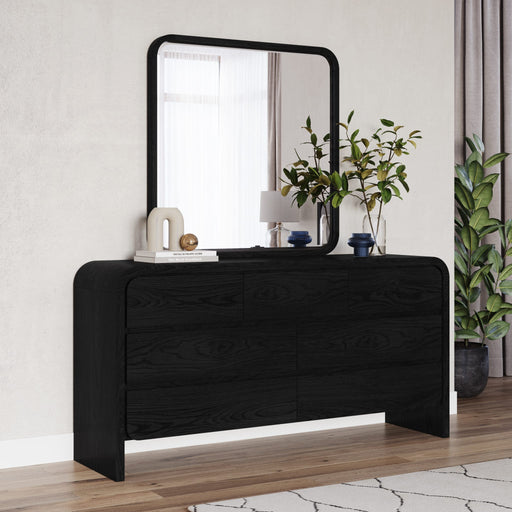Modus Furniture Elora Seven Drawer Dresser in Jet Black Ash 655450415708 PRKS82 Image 1