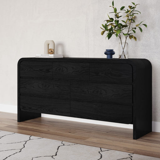 Modus Furniture Elora Seven Drawer Dresser in Jet Black Ash 655450415708 PRKS82 Main Image