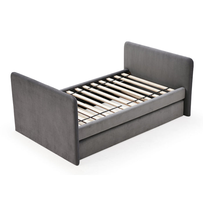 Modus Elora Upholstered Daybed with Trundle in Charcoal VelvetImage 6