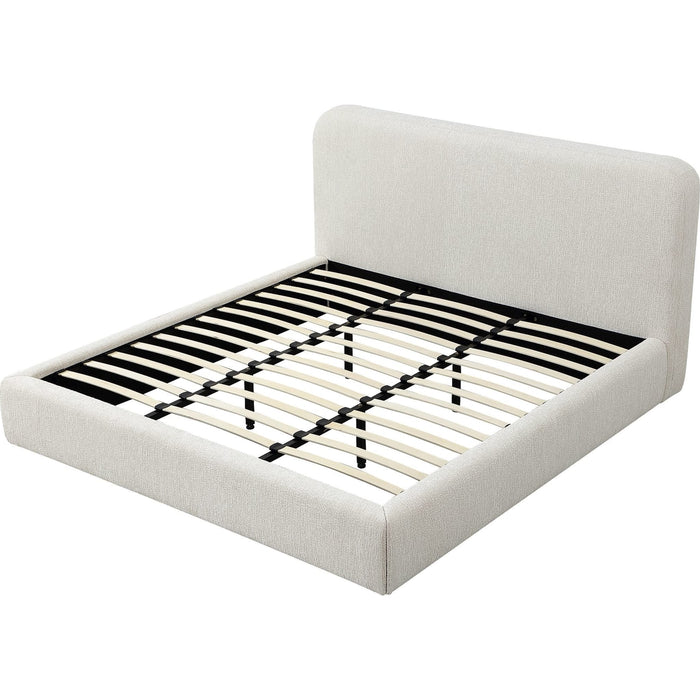 Modus Furniture Elora Upholstered Platform Bed in Whitewashed Chenille  PRZPM  Image 4