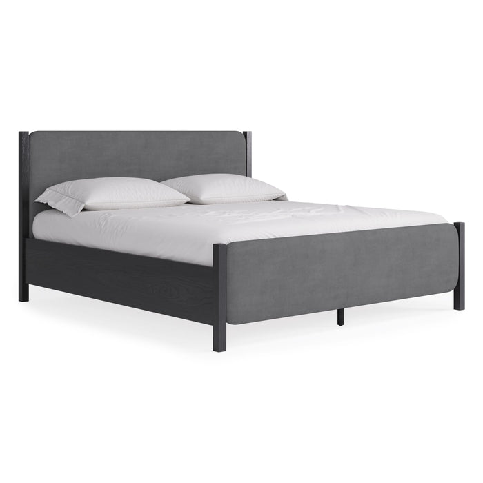 Modus Elora Wood and Velvet Upholstered Bed in Jet and CharcoalImage 4