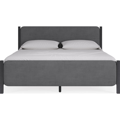 Modus Furniture Elora Wood and Velvet Upholstered Bed in Jet and Charcoal  PRKSA  Image 3