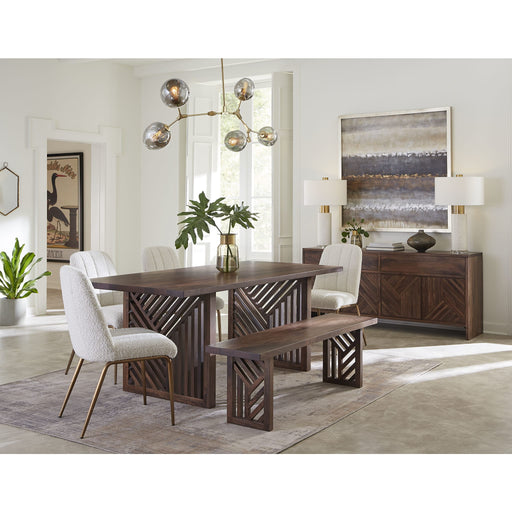 Modus Fevano Solid Wood Dining Bench in Smoked Brown Image 2