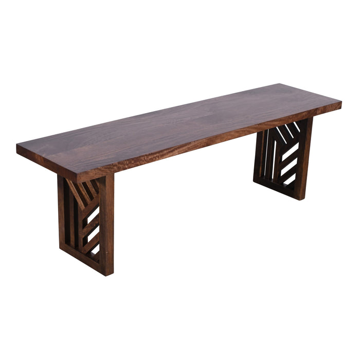 Modus Fevano Solid Wood Dining Bench in Smoked Brown Image 3