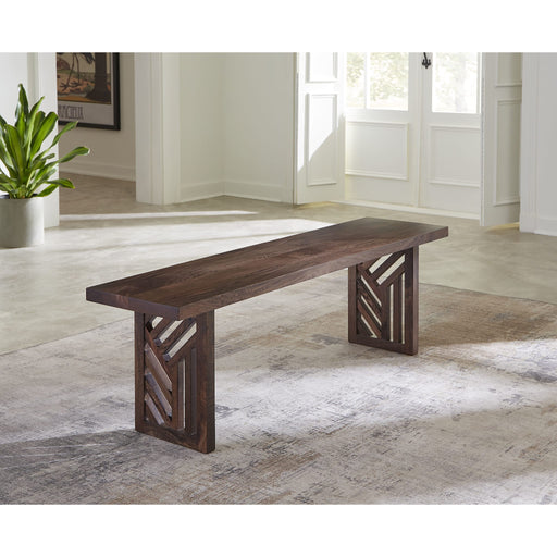 Modus Fevano Solid Wood Dining Bench in Smoked Brown Main Image