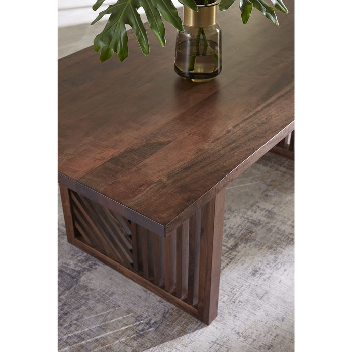 Modus Fevano Solid Wood Rectangular Dining Table in Smoked Brown Image 1