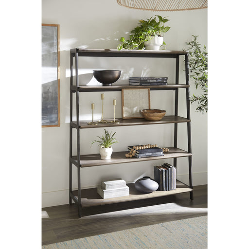 Modus Finch Wood and Metal Etagere Bookcase in Buckwheat and Antique BronzeMain Image