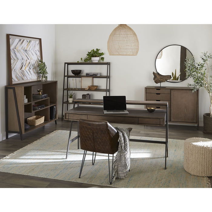 Modus Finch Wood and Metal Secretary Desk in Buckwheat and Antique BronzeImage 2