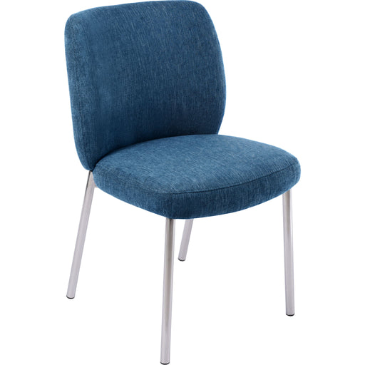 Modus Furniture Fomo Chenille upholstered Stainless Steel Base Dining Chair in Azure 655450468018 SWWU64B Image 2