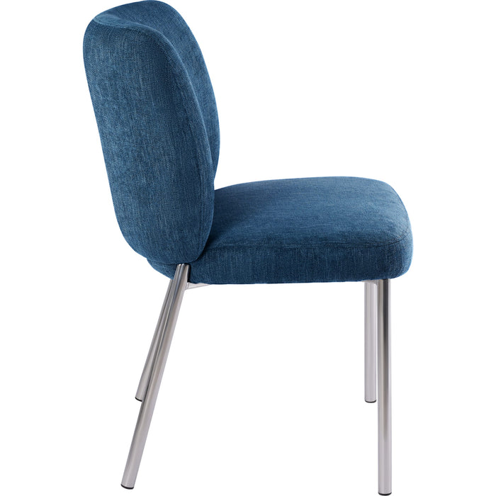 Modus Furniture Fomo Chenille upholstered Stainless Steel Base Dining Chair in Azure 655450468018 SWWU64B Image 3