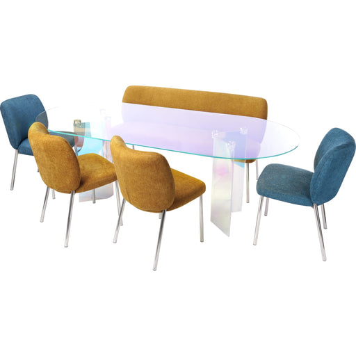 Modus Furniture Fomo Chenille upholstered Stainless Steel Base Dining Chair in Azure 655450468018 SWWU64B Image 9