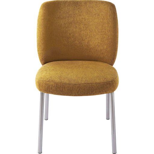 Modus Furniture Fomo Chenille upholstered Stainless Steel Base Dining Chair in Pineapple 655450468001 SWWU64 Image 1