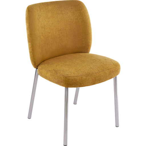 Modus Furniture Fomo Chenille upholstered Stainless Steel Base Dining Chair in Pineapple 655450468001 SWWU64 Image 2