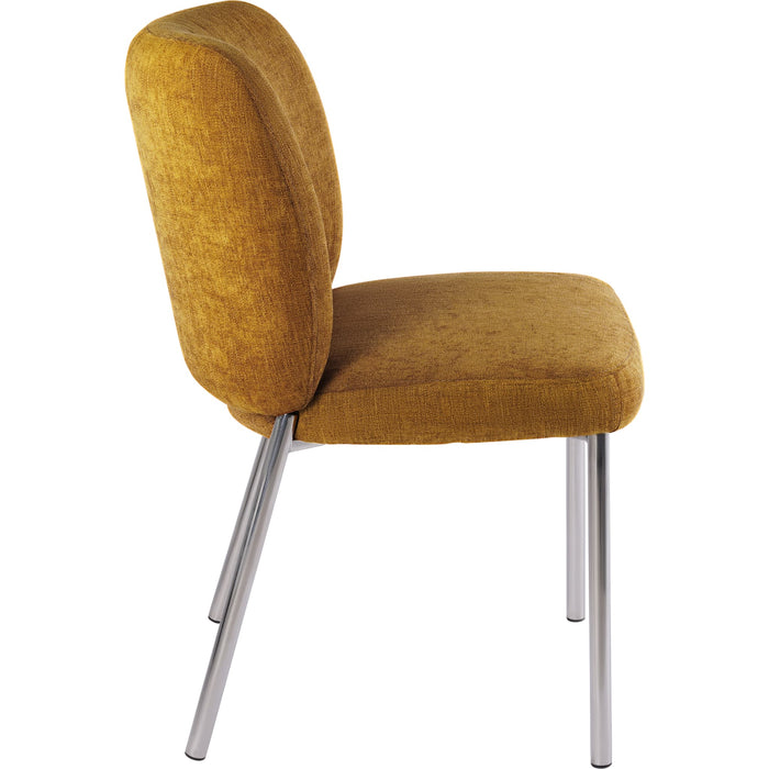 Modus Furniture Fomo Chenille upholstered Stainless Steel Base Dining Chair in Pineapple 655450468001 SWWU64 Image 3