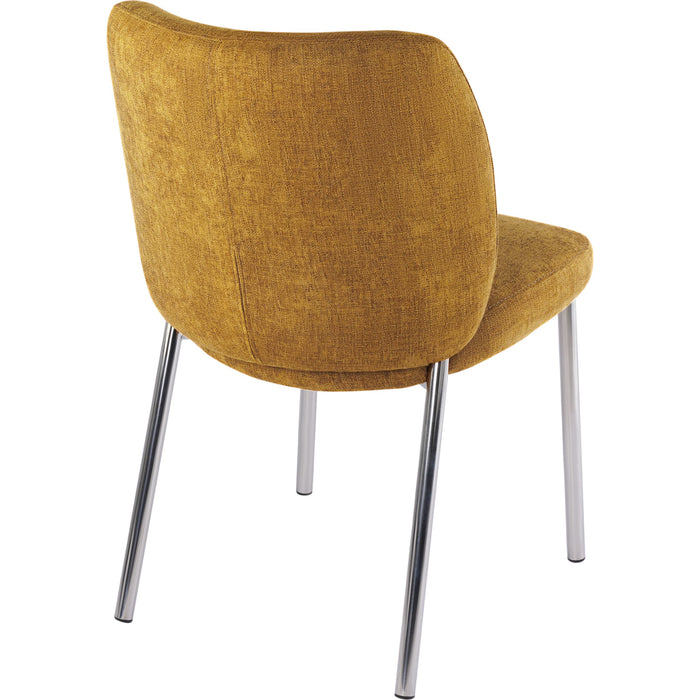 Modus Furniture Fomo Chenille upholstered Stainless Steel Base Dining Chair in Pineapple 655450468001 SWWU64 Image 5