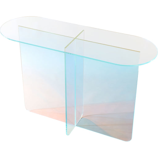 Modus Furniture Fomo Console Table in Iridescent Glass 655450465093 SSWN23 Image 1