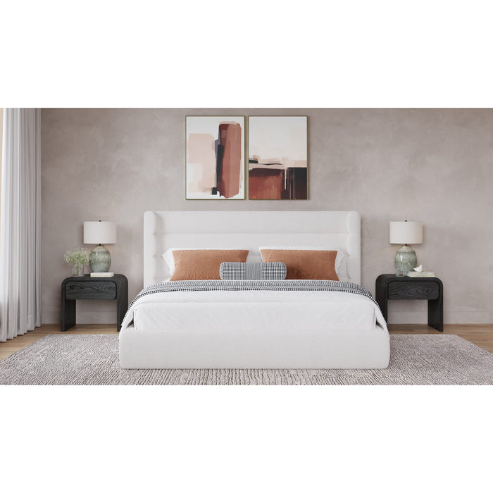 Modus Furniture Frank Upholstered Wingback Platform Bed in Cottage Cheese Boucle (2026)  PCMZN  Image 1