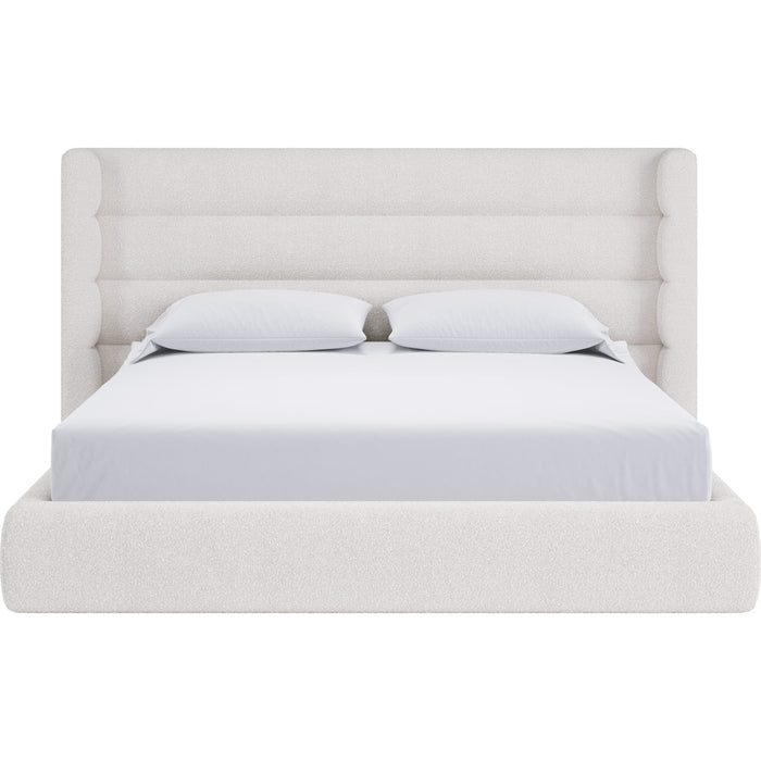 Modus Furniture Frank Upholstered Wingback Platform Bed in Cottage Cheese Boucle  PCRWJ  Image 4