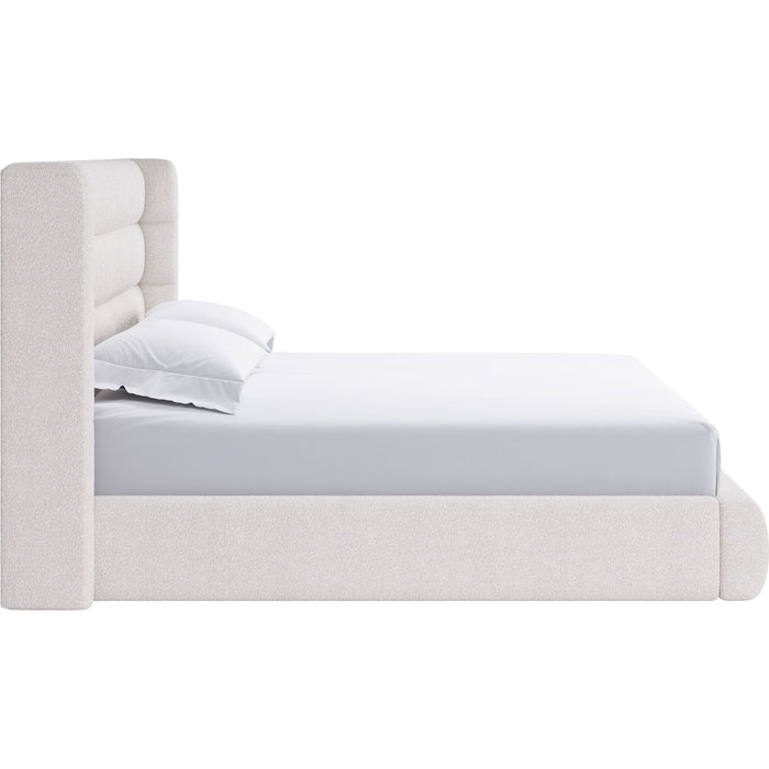 Modus Furniture Frank Upholstered Wingback Platform Bed in Cottage Cheese Boucle  PCRWJ  Image 6