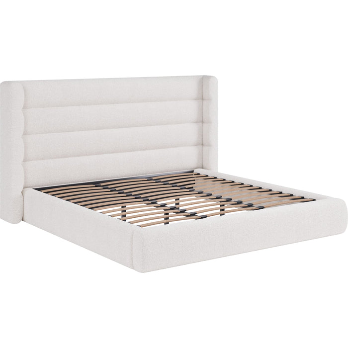 Modus Furniture Frank Upholstered Wingback Platform Bed in Cottage Cheese Boucle  PCRWJ  Image 8