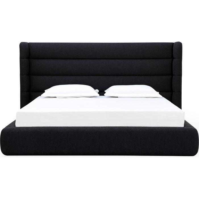 Modus Furniture Frank Upholstered Wingback Platform Bed in Ember Boucle  PCRWH  Image 3