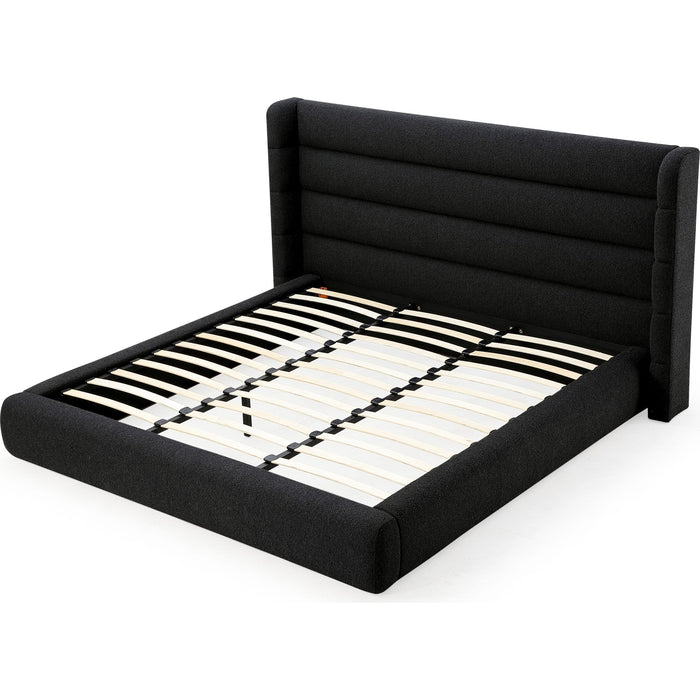Modus Furniture Frank Upholstered Wingback Platform Bed in Ember Boucle  PCRWH  Image 6