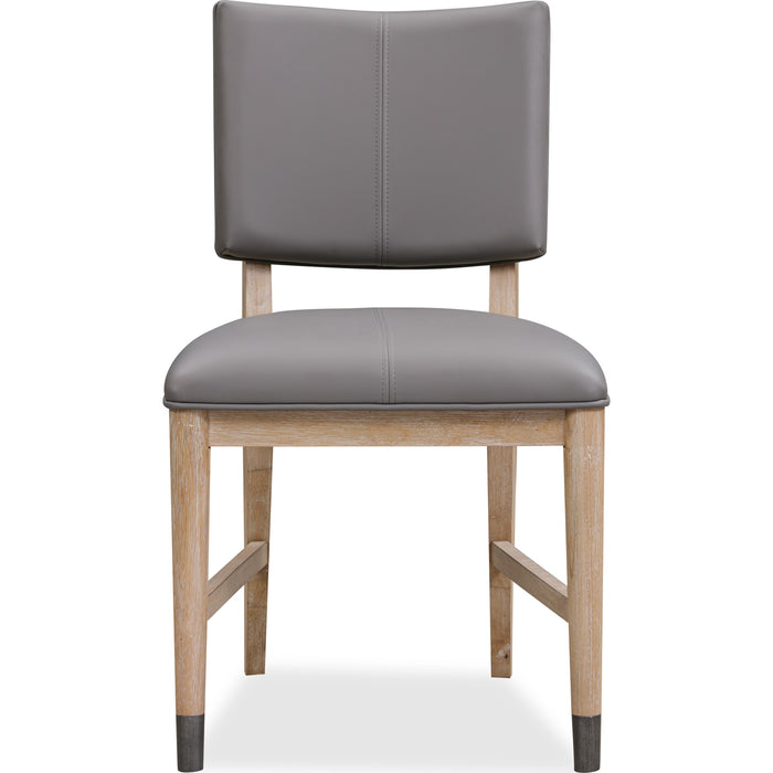 Modus Furniture Franklin Dining Chair in Au Natural and Gray Leather 655450393846 MXNK63 Image 2