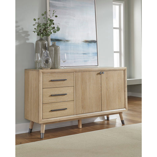 Modus Franklin Three Drawer Two Door White Oak Sideboard in Au Natural Main Image