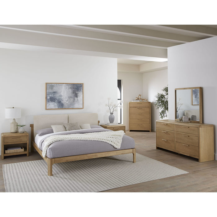 Modus Furniture Furano Five Drawer Ash Wood Chest in Ginger 655450441127 QDTW84 Image 3