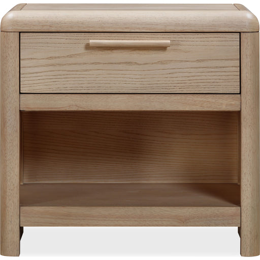 Modus Furniture Furano One Drawer One Shelf Ash Wood Nightstand in Ginger 655450441073 QDTW81 Image 1