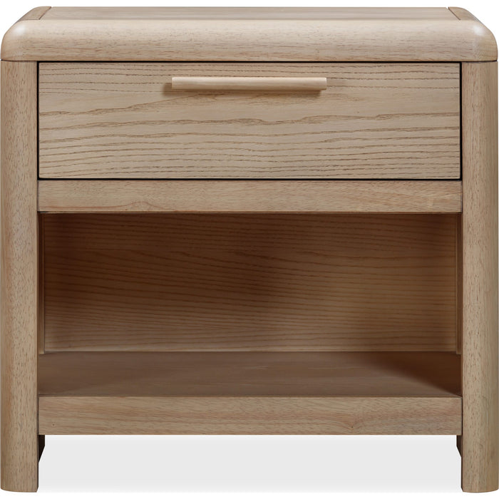 Modus Furniture Furano One Drawer One Shelf Ash Wood Nightstand in Ginger 655450441073 QDTW81 Image 1
