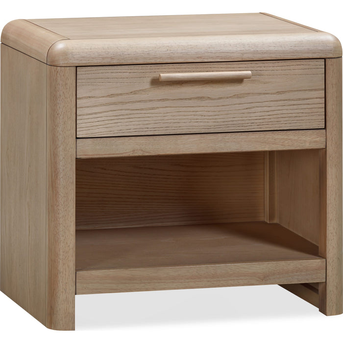Modus Furniture Furano One Drawer One Shelf Ash Wood Nightstand in Ginger 655450441073 QDTW81 Image 2