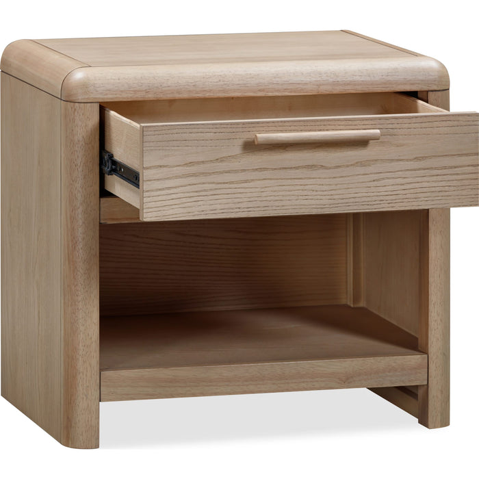 Modus Furniture Furano One Drawer One Shelf Ash Wood Nightstand in Ginger 655450441073 QDTW81 Image 3